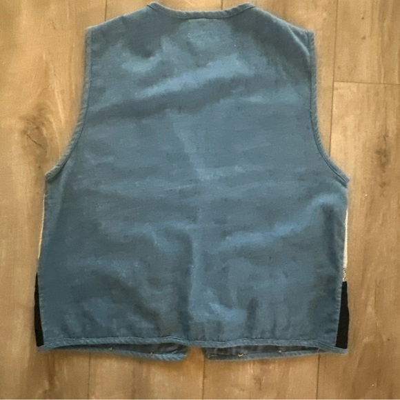 Vintage Paul Harris Denim Womens Vest‎ M Blue Flowers Patchwork Country - Picture 9 of 10
